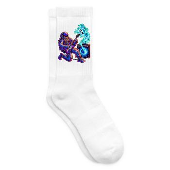 KOSMISCHER ROCKER | Geist im Verstärker - Tennissocken - Weiß - Rechts