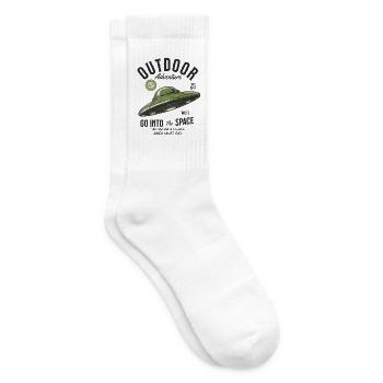 UFO Design Outdoor Adventure Space Spruch - Tennissocken - Weiß - Rechts