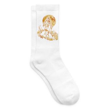 Der Wolfsmensch heult den Vollmond an - Tennissocken - Weiß - Rechts