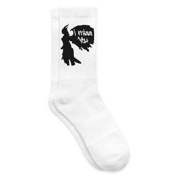 I Miss You Gothic Silhouette - Tennissocken - Weiß - Rechts