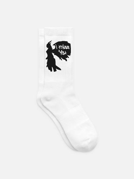 I Miss You Gothic Silhouette - Tennissocken - Weiß