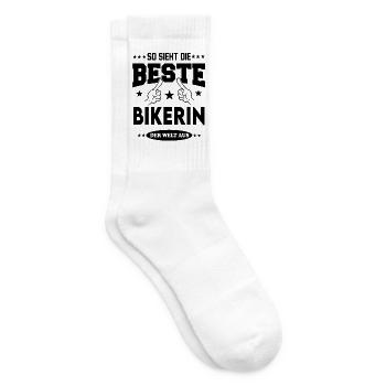 Bikerin Die Beste Berufe Shirt Sterne Arbeit Job - Tennissocken - Weiß - Rechts
