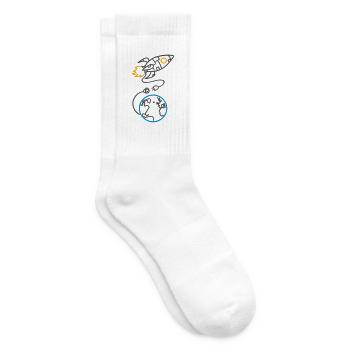 Vergesst nicht, aufzuladen (für helle Hintergründe) - Tennissocken - Weiß - Rechts