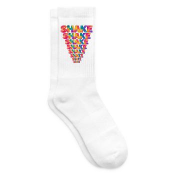 Shake – bunte Aquarelltypografie im Dreieck - Tennissocken - Weiß - Rechts