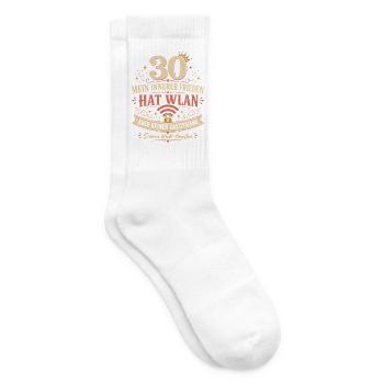 30 Geburtstag Frau WLAN Geschenk Lustiger Spruch - Tennissocken - Weiß - Rechts