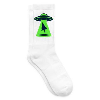 Ufo Entfuehrung Wald Logo - Tennissocken - Weiß - Rechts