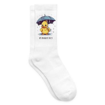 Nice Weather for Ducks – Lustige Regen-Ente - Tennissocken - Weiß - Rechts