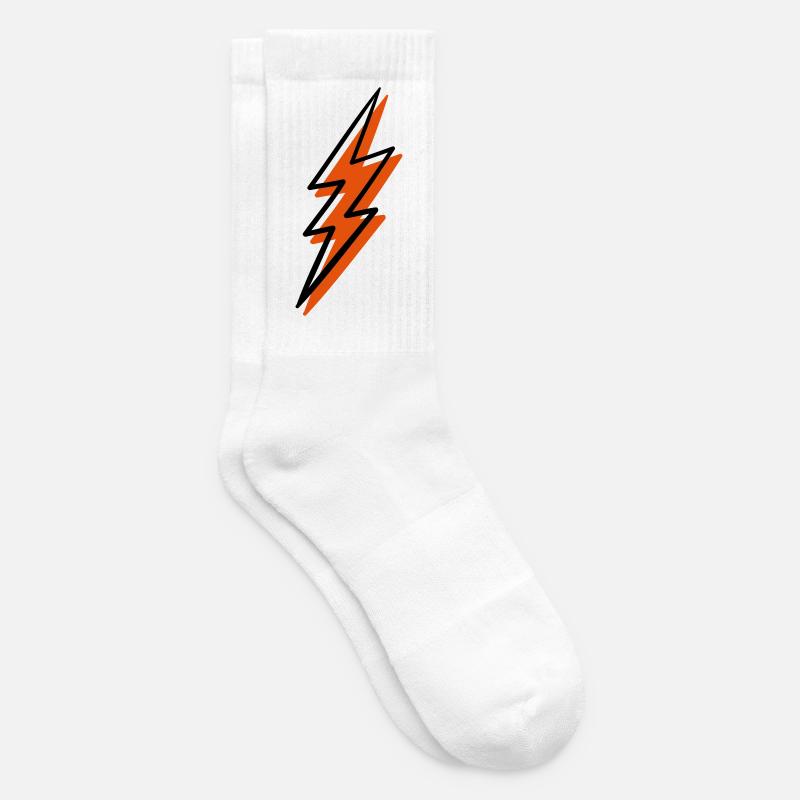 Spiral Fire Lightning - Tennis socks - white