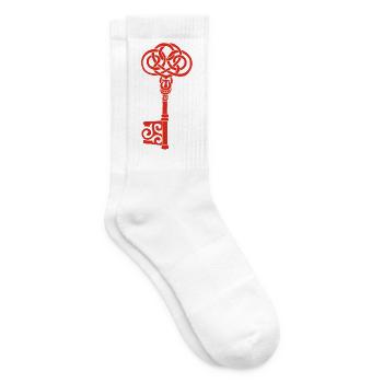 Red Celtic Key - Tennis socks - white - Right