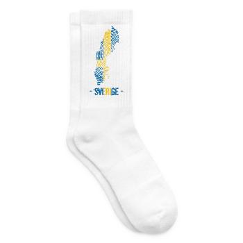 Schweden Landkarte Fingerabdruck Skandinavien S - Tennissocken - Weiß - Rechts