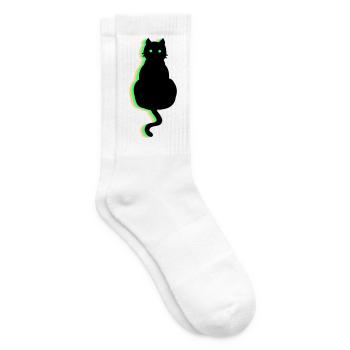 Neon Katze - Tennissocken - Weiß - Rechts