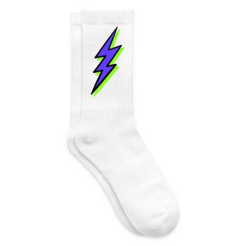 Abstrakter Strahl in Neontönen - Tennissocken - Weiß - Rechts