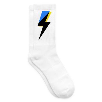 Blaue und gelbe Geometrie - Tennissocken - Weiß - Rechts