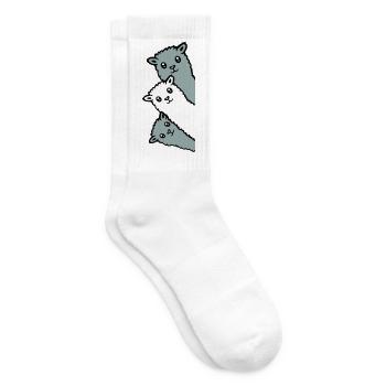 3 Alpacas Llamas Looking Curious Animal Heads Joy - Tennis socks - white - Right