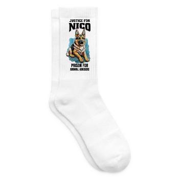 Justice for Nico against animal cruelty - Tennis socks - white - Right