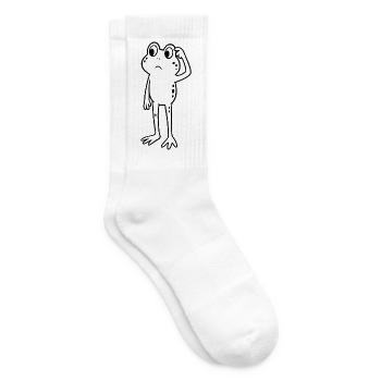 Frosch grübeln überlegen - Tennissocken - Weiß - Rechts