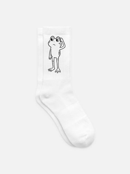 Frosch grübeln überlegen - Tennissocken - Weiß