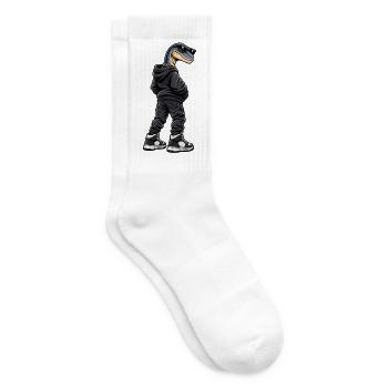 Gangster Velociraptor im Streetwear Look - Tennissocken - Weiß - Rechts