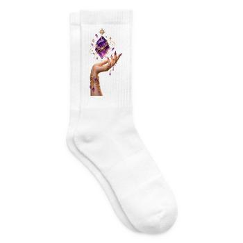 Magische Amethyst-Hand - Tennissocken - Weiß - Rechts