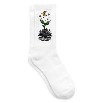 Grow in the Dark – Pixel-Art-Design - Tennissocken - Weiß - Rechts