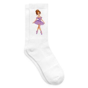 Lavendel Prinzessin Ballett Design - Tennissocken - Weiß - Rechts