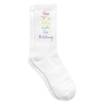 DAS B IN AFD STEHT FÜR BILDUNG, GEGEN RECHTE - Tennissocken - Weiß - Rechts