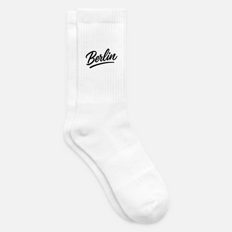 Berlin Schriftzug im Script-Stil - Tennissocken - Weiß