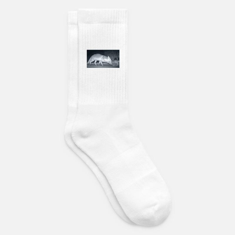 Night Fox Hedgehog Encounter - Tennis socks - white