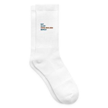 eatsleepswimbikerunrepeat - Tennis socks - white - Right