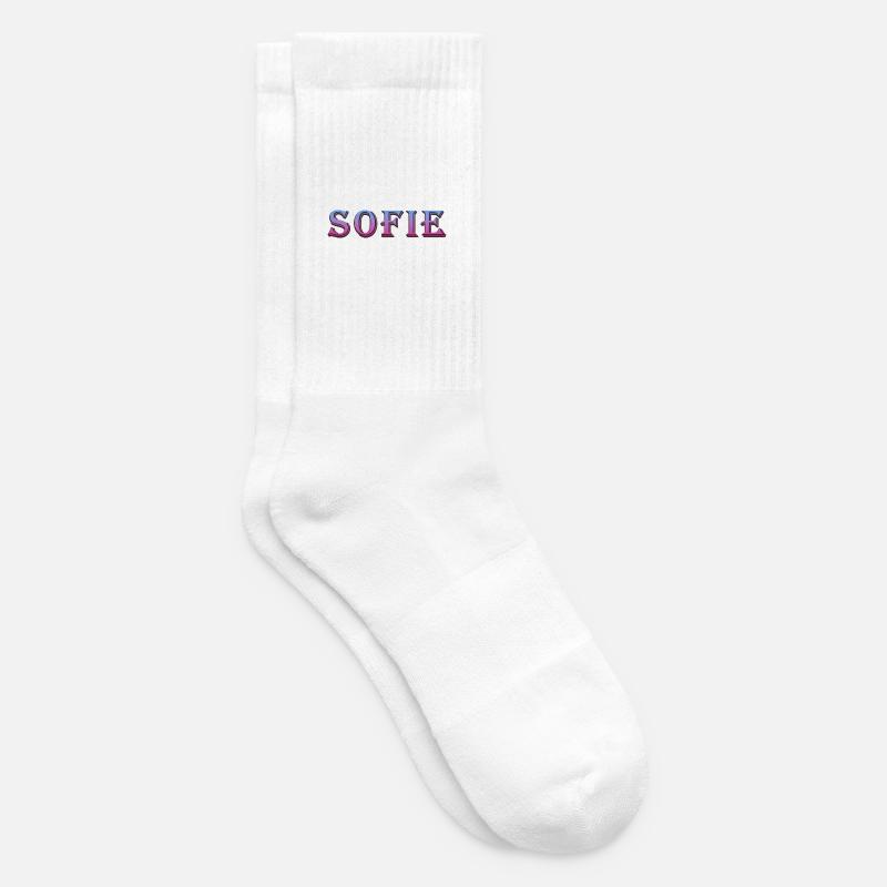 Farbenfroher 3D-Text mit Glitzereffekt - Tennissocken - Weiß