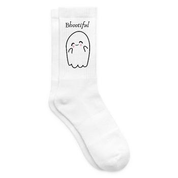 Bbootiful – Süßer Geist zu Halloween - Tennissocken - Weiß - Rechts