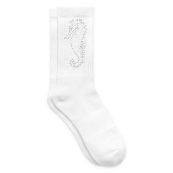 Seahorse Silhouette - Tennis socks - white - Right