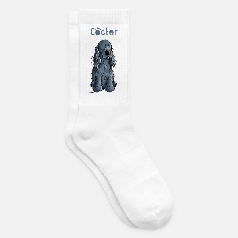 Drôle Cocker Spaniel - Chaussettes de tennis - blanc