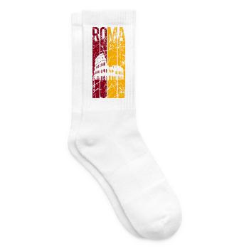 Rome t-shirt design grunge effect Roma Rom Rome - Tennis socks - white - Right