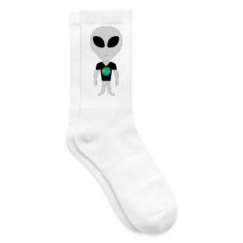 Sustainable Aliens with Earth - Tennis socks - white - Right