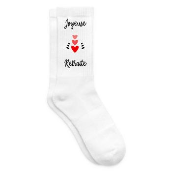 RETRAITE. BONNE RETRAITE. JOYEUSE RETRAITE. COEUR - Chaussettes de tennis - blanc - Droite