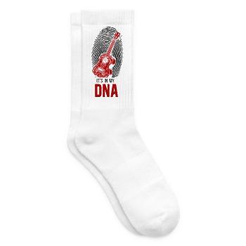 Hawaiian Ukulele Uke Fingerprint - Tennissocken - Weiß - Rechts