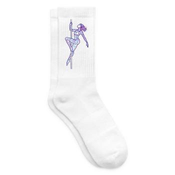 Art au trait féminin Illustration de danse au poteau cadeau - Chaussettes de tennis - blanc - Droite