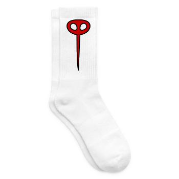 Mosquito in red - Tennis socks - white - Right