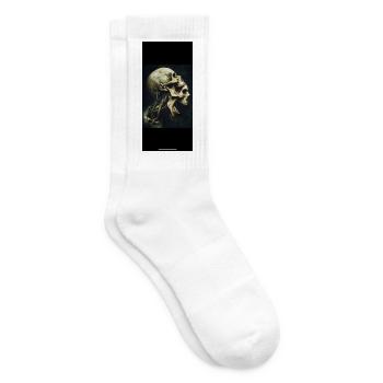 Skelettkopf mit heulendem Gesicht - Tennissocken - Weiß - Rechts