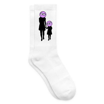 Familie Silhouette Liebe Kinder Eltern Mama Papa - Tennissocken - Weiß - Rechts