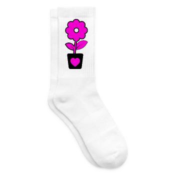 Blumen - Tennissocken - Weiß - Rechts