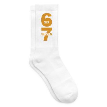 Six Seven - 67 - Meme - Basketball - 6-7 - Tennissocken - Weiß - Rechts