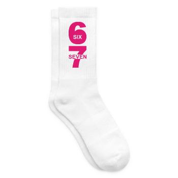 Six Seven - 67 - Meme - Basketball - 6-7 - Tennissocken - Weiß - Rechts