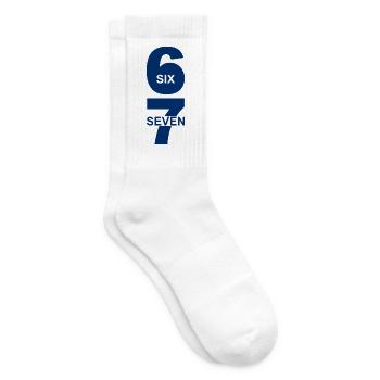 Six Seven - 67 - Meme - Basketball - 6-7 - Tennissocken - Weiß - Rechts