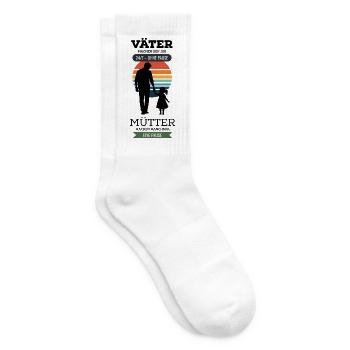 Vater 24/7 Ohne Pause – Elternherz - Tennissocken - Weiß - Rechts
