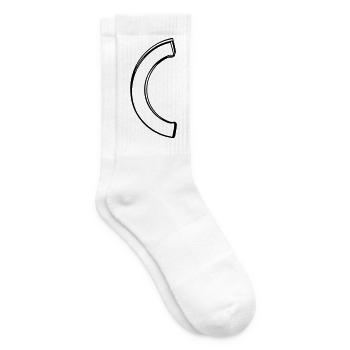 Runde Klammer handgezeichnet - Tennissocken - Weiß - Rechts