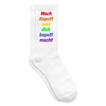 MACH KAPUTT WAS DICH KAPUTT MACHT, ANTIFASCHISMUS - Tennissocken - Weiß - Rechts