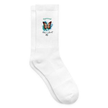 Schmetterlingsflügel: Abheben und träumen - Tennissocken - Weiß - Rechts