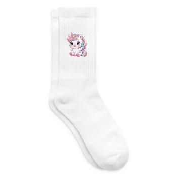 Einhorn - Tennissocken - Weiß - Rechts